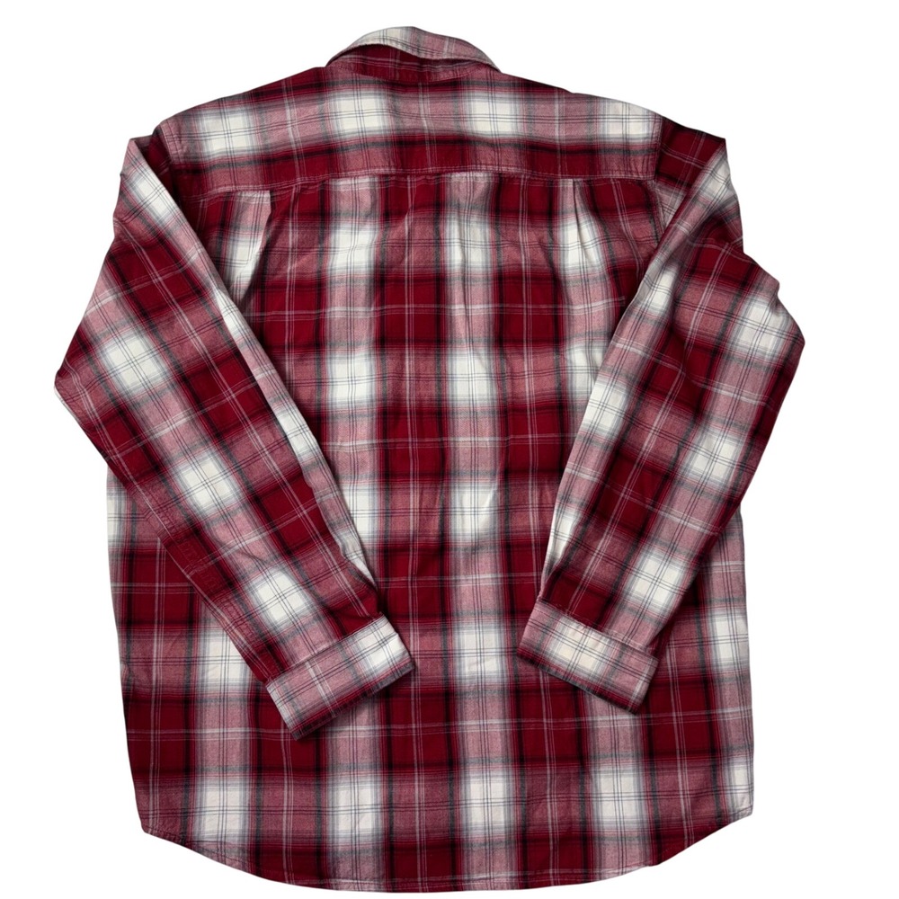 Carhartt Relaxed Fit Flannel Shirt Mens L Red Plaid Long Sleeve Button Up - Picture 3 of 5